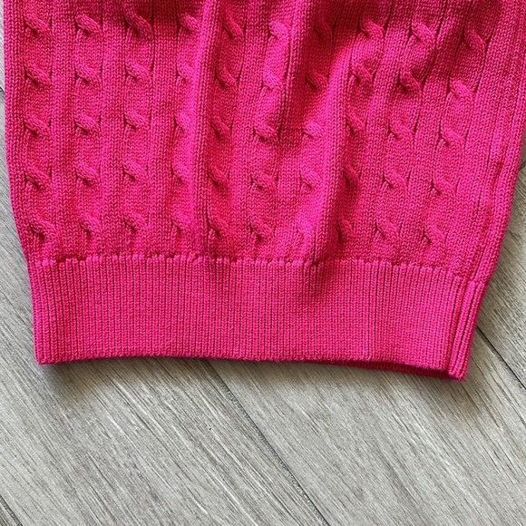 Ralph Lauren Pink Cable-Knit Sleeveless Halter Top - Picture 5 of 7